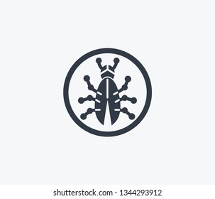 Software bug icon isolated on clean background. Software bug icon concept drawing icon in modern style. Vector illustration for your web mobile logo app UI design.