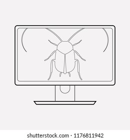 Software bug icon line element. Vector illustration of software bug icon line isolated on clean background for your web mobile app logo design.