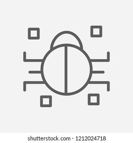 Software bug icon line symbol. Isolated vector illustration of  icon sign concept for your web site mobile app logo UI design.