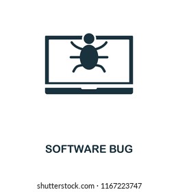 Software Bug icon. Monochrome style design from internet security collection. UI. Pixel perfect simple pictogram software bug icon. Web design, apps, software, print usage.