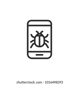 software bug icon vector