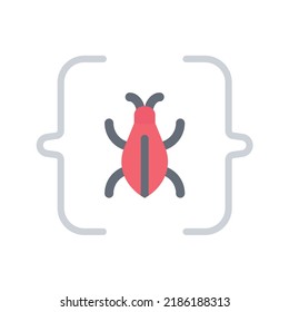 Software Bug Icon Vector Image. Can Also Be Used For Cyber Security. Suitable For Mobile Apps, Web Apps And Print Media.