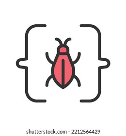 Software Bug Icon Vector Image. Can Also Be Used For Cyber Security. Suitable For Mobile Apps, Web Apps And Print Media.