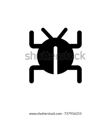 Software bug or program bug icon on white background