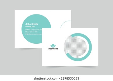 IT Software business card template. A clean, modern, and high-quality design business card vector design. Editable and customize template business card