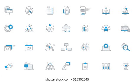 Software Business Icon Set Stock Vector (Royalty Free) 515302345 ...