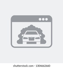 Software for car emissions test - Flat and isolated vector illustration icon with minimal and modern design