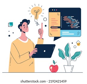 Software code program business developer code web site teamwork abstract programming concept. Vector isolated graphic design illustration