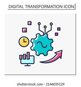  Software Color Icon. Agile Software Development. Modern Technologies. Digital Transformation Concept.Isolated Vector Illustration