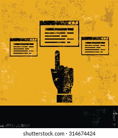 Software concept design, yellow grunge vector