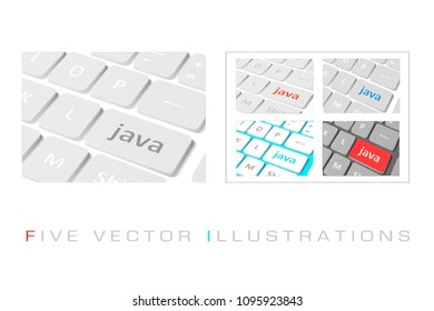 Software concepts. Buttons "Java" on computer keyboard. Graphic illustration for your design