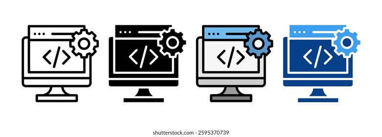 Software Configuration Icon Set Multiple Style Collection
