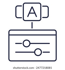 Software configuration line icon. Apps and panel control screen. App system settings. Information Technology, Cloud Computing. Symbol for web and mobile. Editable vector stroke. Pixel Perfect.