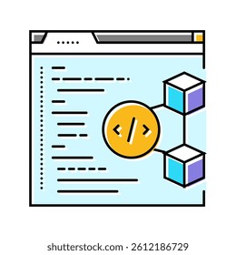 software cryptocurrency mining color icon vector. software cryptocurrency mining sign. isolated symbol illustration
