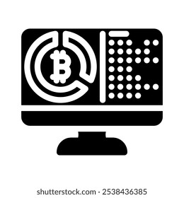 Software Cryptocurrency Minería Glifo Icono Vector. Software Cryptocurrency Minería Signo. Ilustración de símbolo aislado