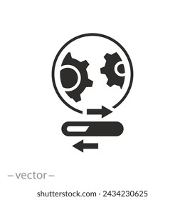 software data synchronize icon, automatic update process, flat symbol, vector illustration