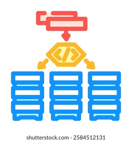 software defined network data center color icon vector. software defined network data center sign. isolated symbol illustration