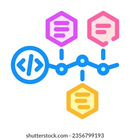 Farbsymbol für die Softwarebereitstellung, Vektorgrafik. Software-Bereitstellungszeichen. einzelne Symbolillustration