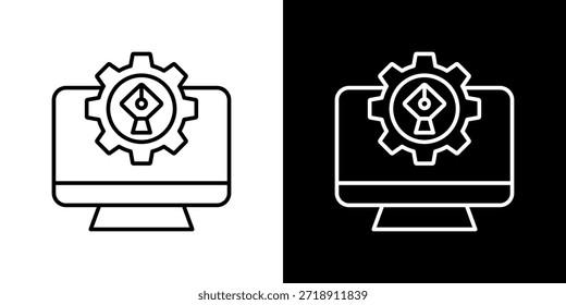 Software-Design-Symbol ausgefüllte Kontur Vektorgrafik in Schwarz-Weiß