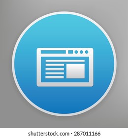 Software design icon on blue button,clean vector