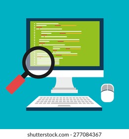 Software design over blue background, vector illustration.