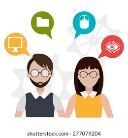 Software design over white background, vector illustration.