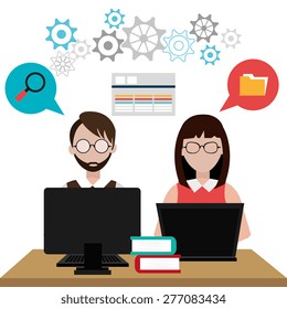 Software design over white background, vector illustration.