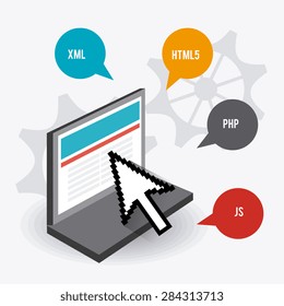 Software design over white background, vector illustration.