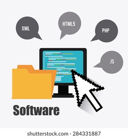 Software design over white background, vector illustration.