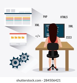 Software design over white background, vector illustration.