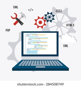 Software design over white background, vector illustration.