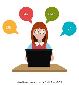 Software design over white background, vector illustration.