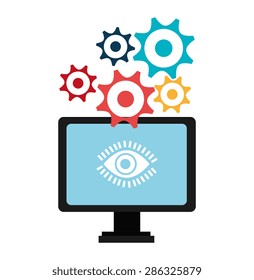 Software design over white background, vector illustration.