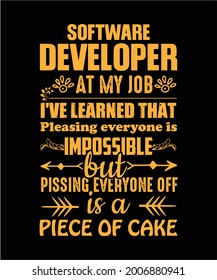 Software developer best editable vector t-shirt design