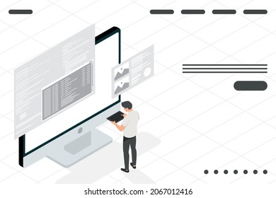 software developer in desktop character
