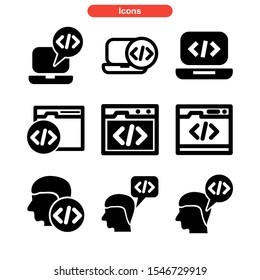 software developer icon isolated sign symbol vector illustration - Collection of high quality black style vector icons
