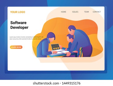 Software Developer Illustration for Landing Page
