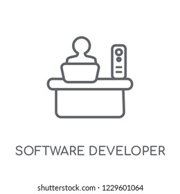 Software Developer linear icon. Modern outline Software Developer logo concept on white background from Professions collection. Suitable for use on web apps, mobile apps and print media.