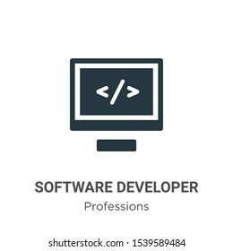 Software developer vector icon on white background. Flat vector software developer icon symbol sign from modern professions collection for mobile concept and web apps design.