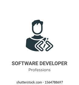Software developer vector icon on white background. Flat vector software developer icon symbol sign from modern professions collection for mobile concept and web apps design.