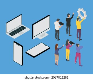 software developers and devices icons