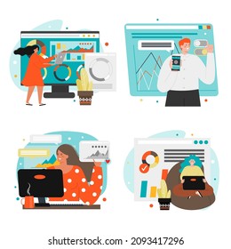 Software developers, engineers coding, programming, vector illustration. Software development and web programming.