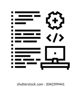 software developing line icon vector. software developing sign. isolated contour symbol black illustration