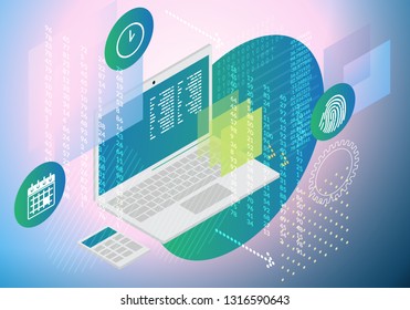 Software Development Abstract - Illustration as EPS 10 File