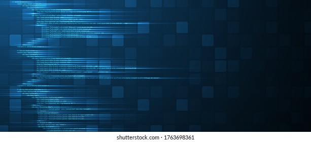 Software development abstract technology code and script background. Web  optimization and seo