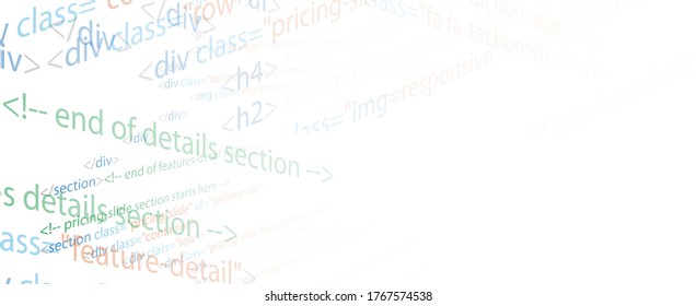 Software development abstract technology code and script background. Web  optimization and seo