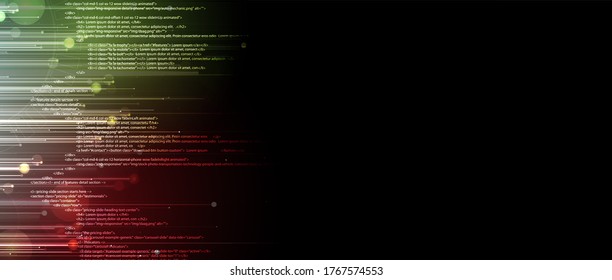 Software development abstract technology code and script background. Web  optimization and seo