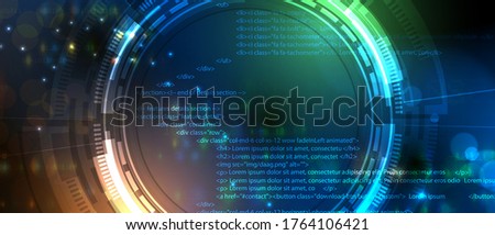 Software development abstract technology code and script background. Web  optimization and seo Foto d'archivio © 