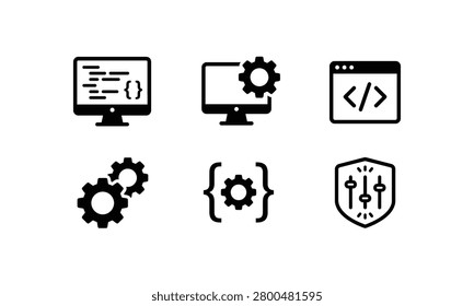 Software development coding and web page vector icon.
