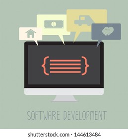 Software development coding work for dream. vector. eps10